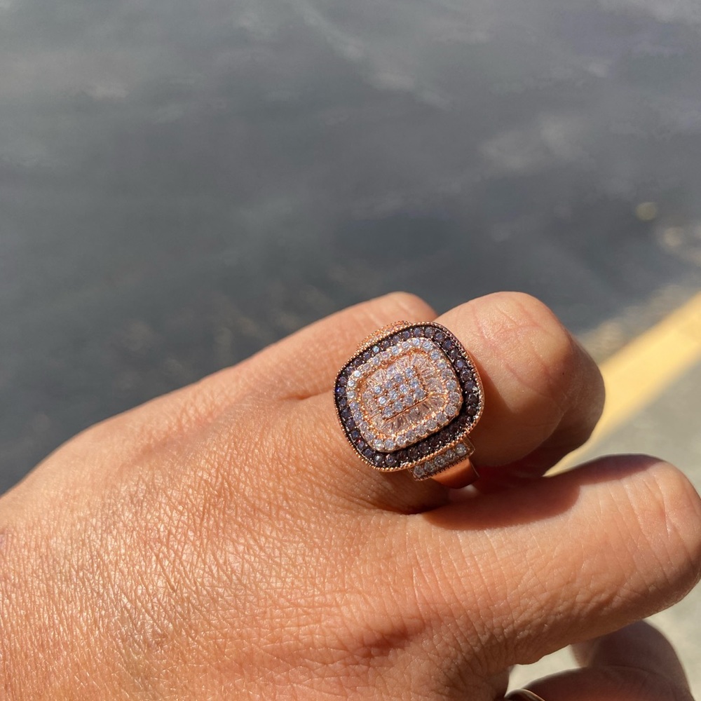 Rose Gold Over Solid Sterling Silver Twotone Cz R… - image 2